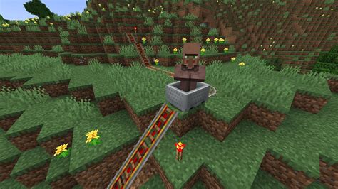 How do you get villages into mine carts easily in 1.17.
